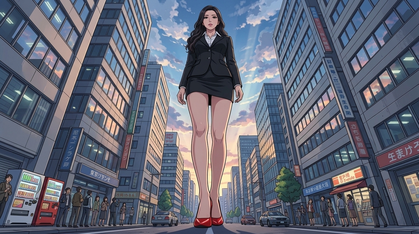 【AIアニメ動画】超巨大娘TOKYOクライシスII - 摩天楼に佇む巨人美女たち【特装スチル+ショート動画集】