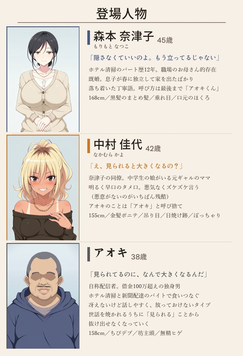 人妻パート2人と仲良くなった結果、仕事中にち〇ぽを観察されるバイトになった件 ～ホテル清掃編～【セリフ付きCG 本編78ページ・セリフなし差分付き】 – Preview 3