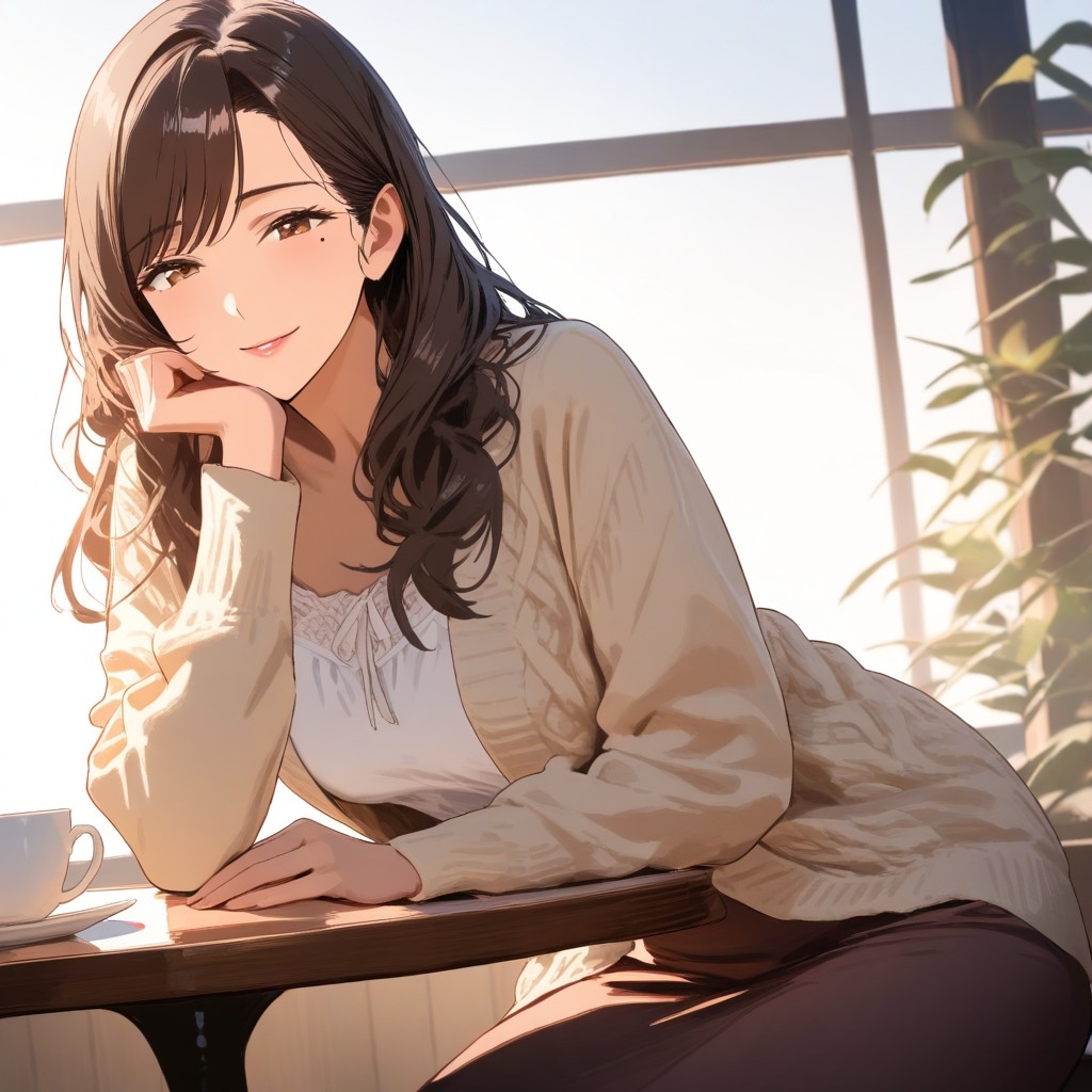 黒髪のお姉さんと休日デート ―カフェと街歩きと夕暮れのドレス―【24枚】 – Preview 2