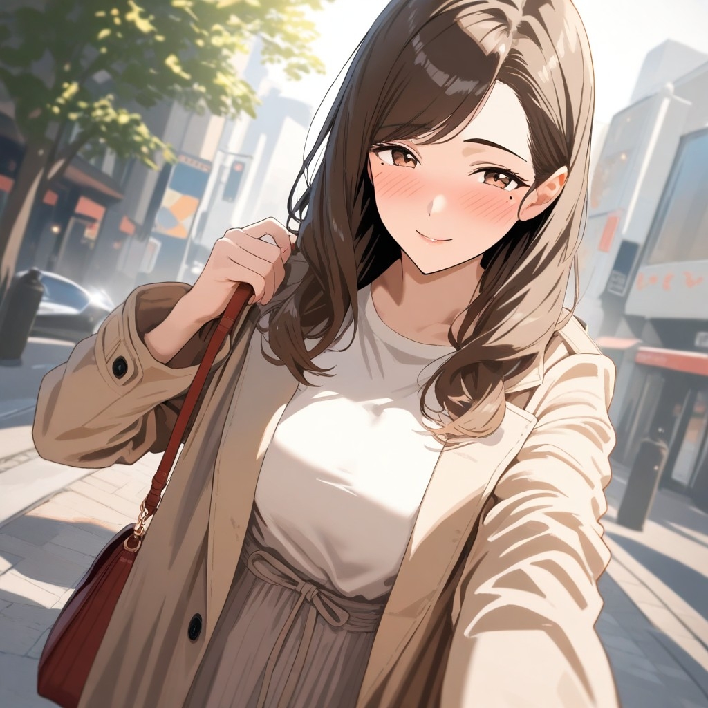 黒髪のお姉さんと休日デート ―カフェと街歩きと夕暮れのドレス―【24枚】 – Preview 3