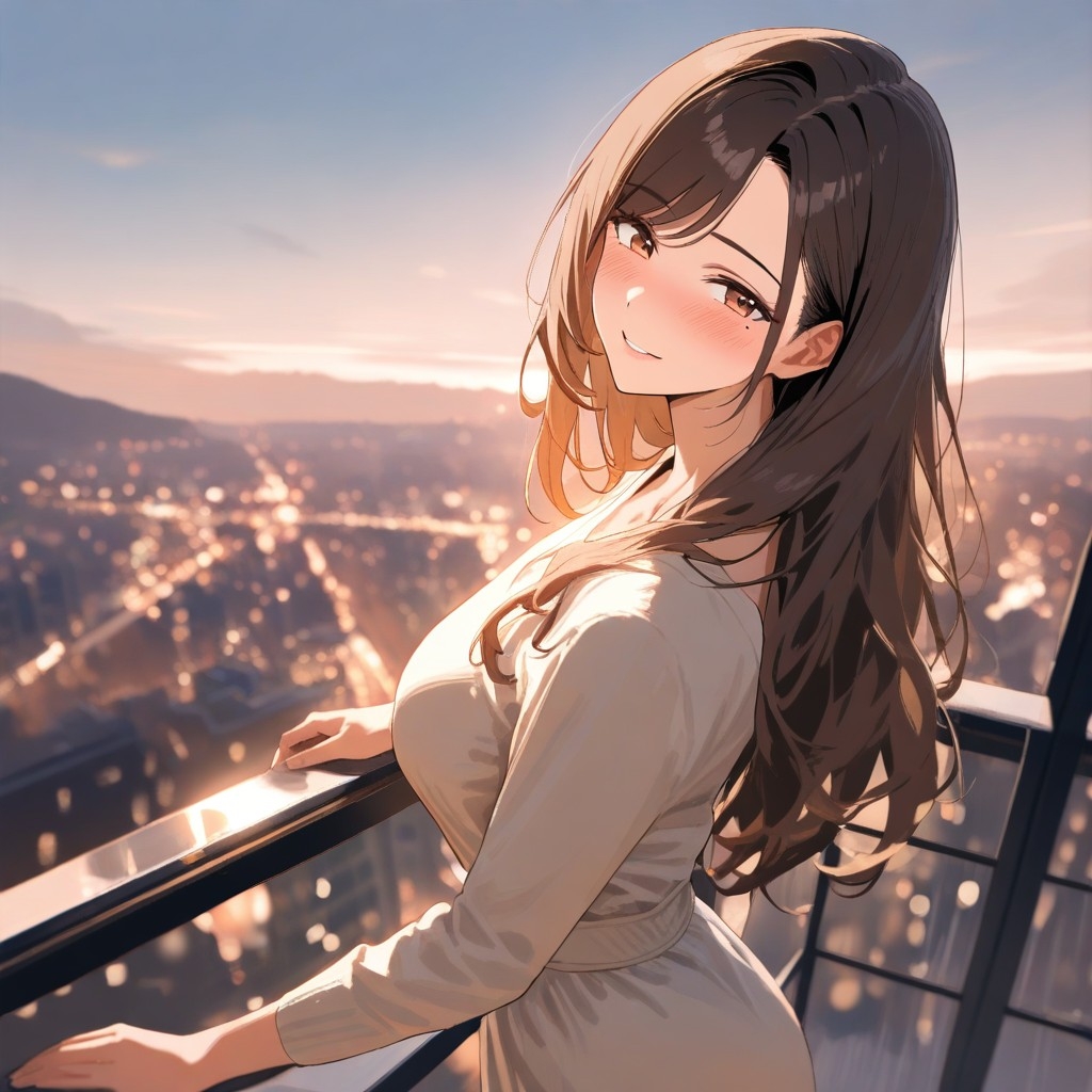 黒髪のお姉さんと休日デート ―カフェと街歩きと夕暮れのドレス―【24枚】 – Preview 4