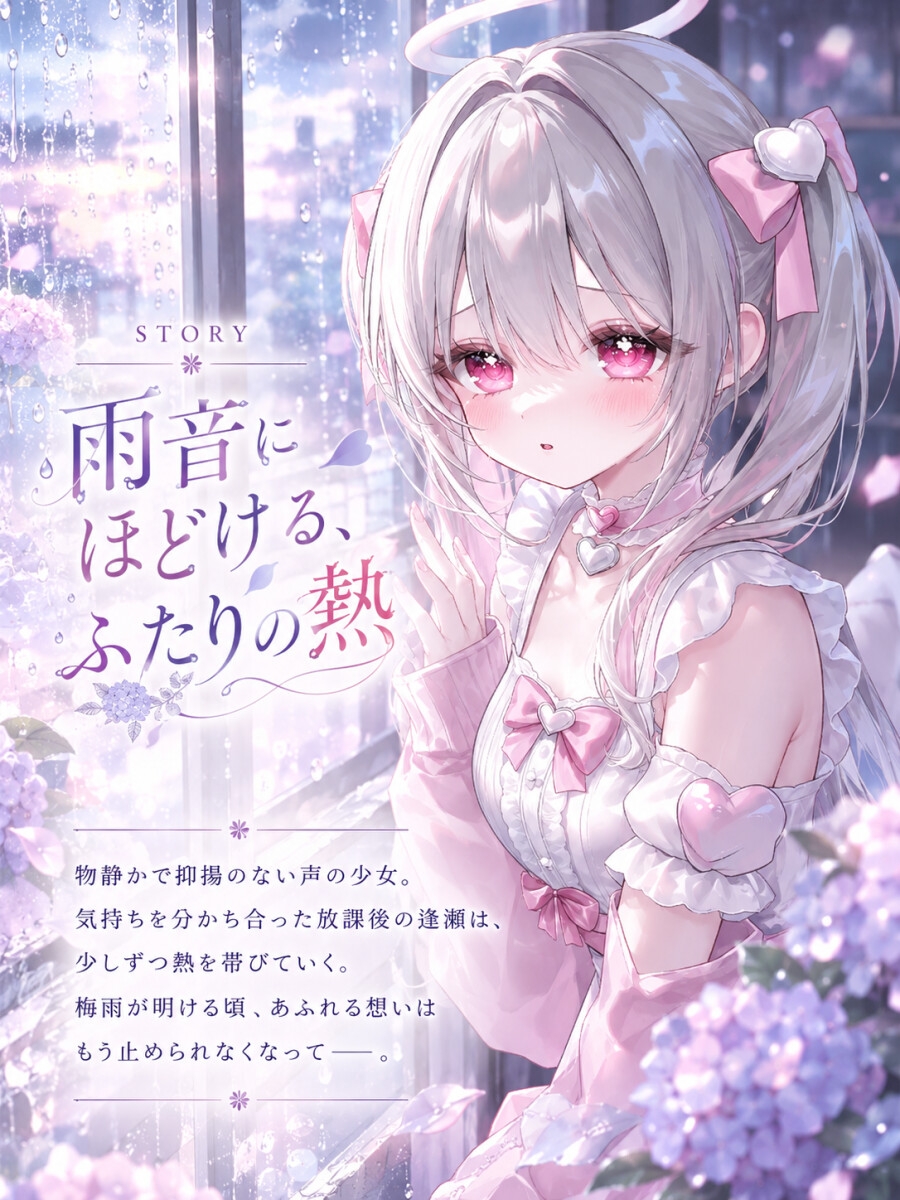 しとしとと雨が降る中物静かな少女と淫らに溶け合う – Preview 2