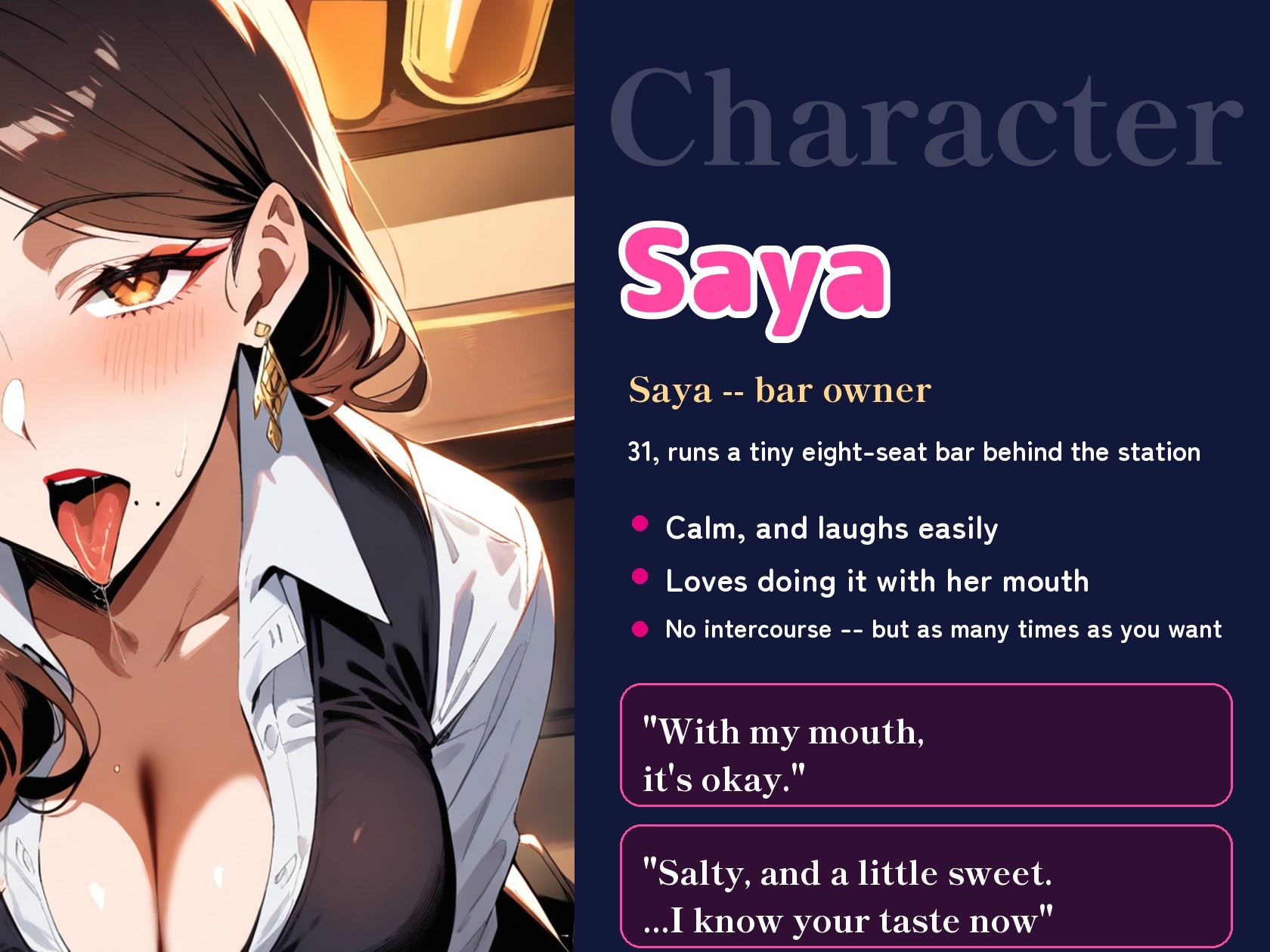 [ENG Sub] Bar Owner Onee-san Swallows Every Load: Blowjob Only, Cum in Mouth x5